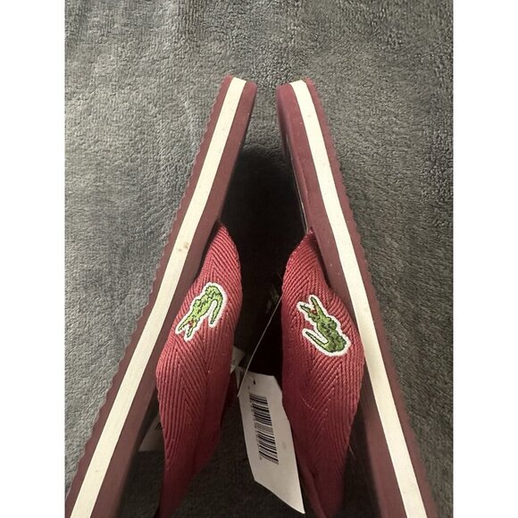 Lacoste Men's Randle SPM Canvas Flip Flop Red Size 11  New - Picture 10 of 16